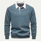 Dama Washington Ash men's smart casual polo collar sweater navy white - view 6