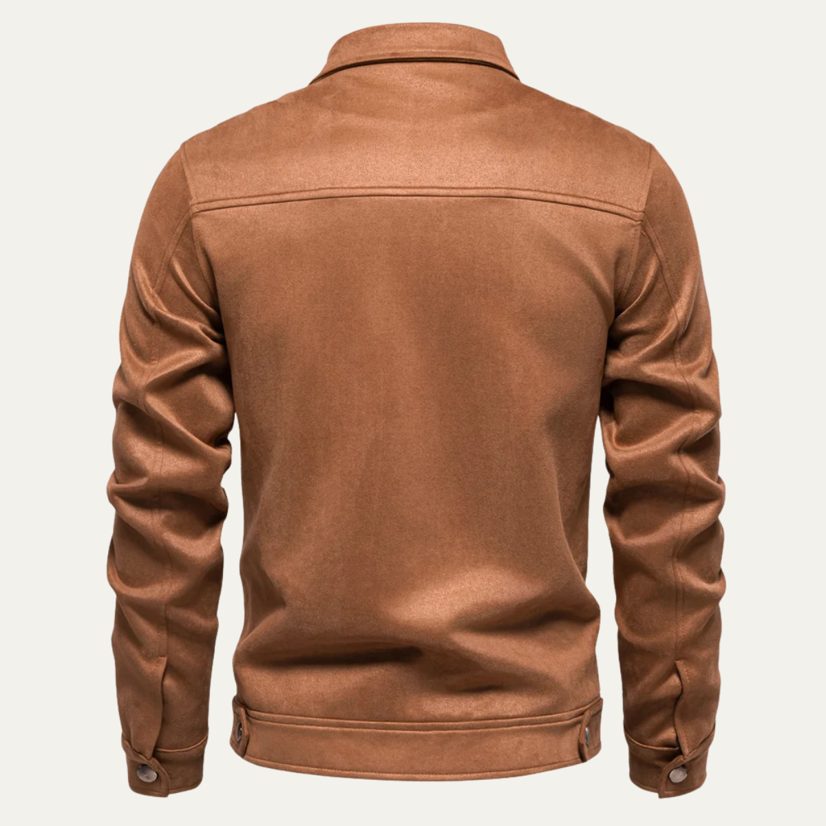 Voss | Men's Casual Zip Up Jacket Camel Wool Blend