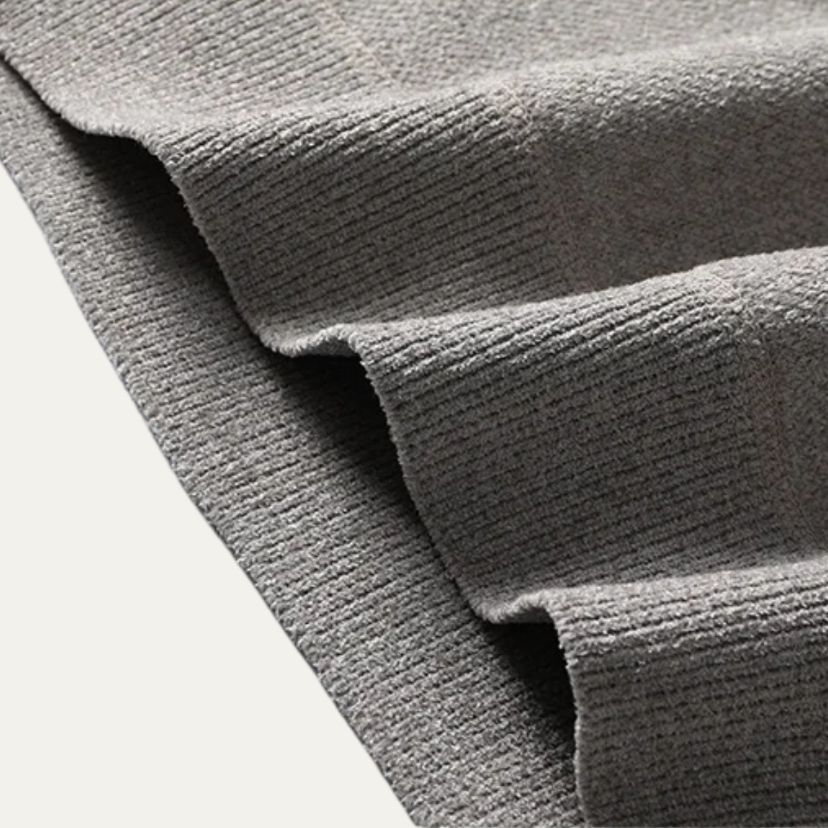 Bram | Men's Crew Neck Sweater Gray Striped Elbow Patch