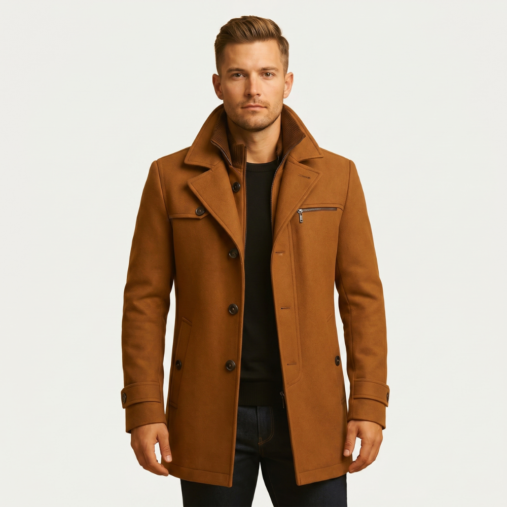 Dama Washington Jude men's wool blend overcoat black - view 6