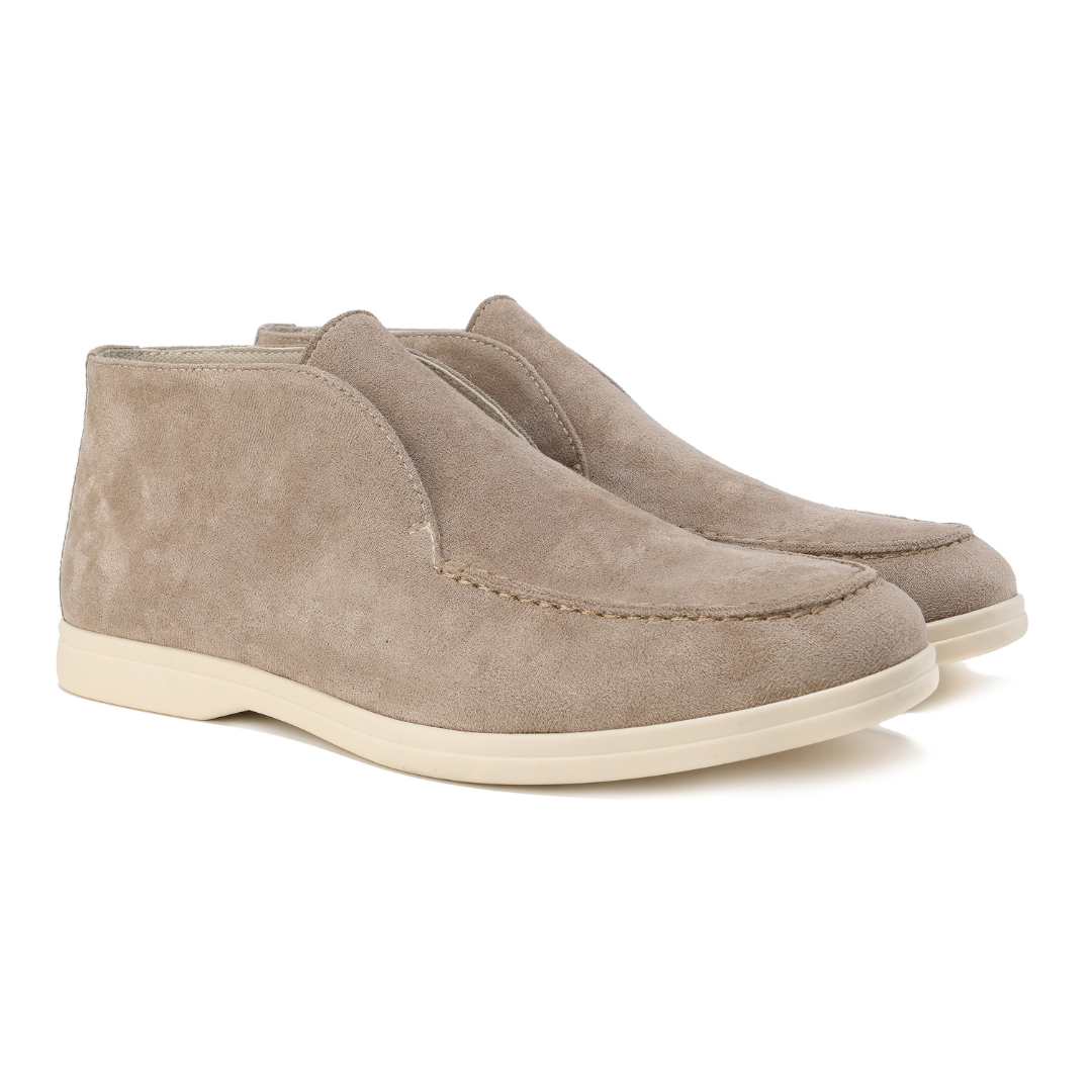 Luca | Men's Suede Slip On Loafer Boot Navy Cream Sole