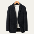 Dama Washington Bram men's casual wool blazer charcoal gray button front - front view