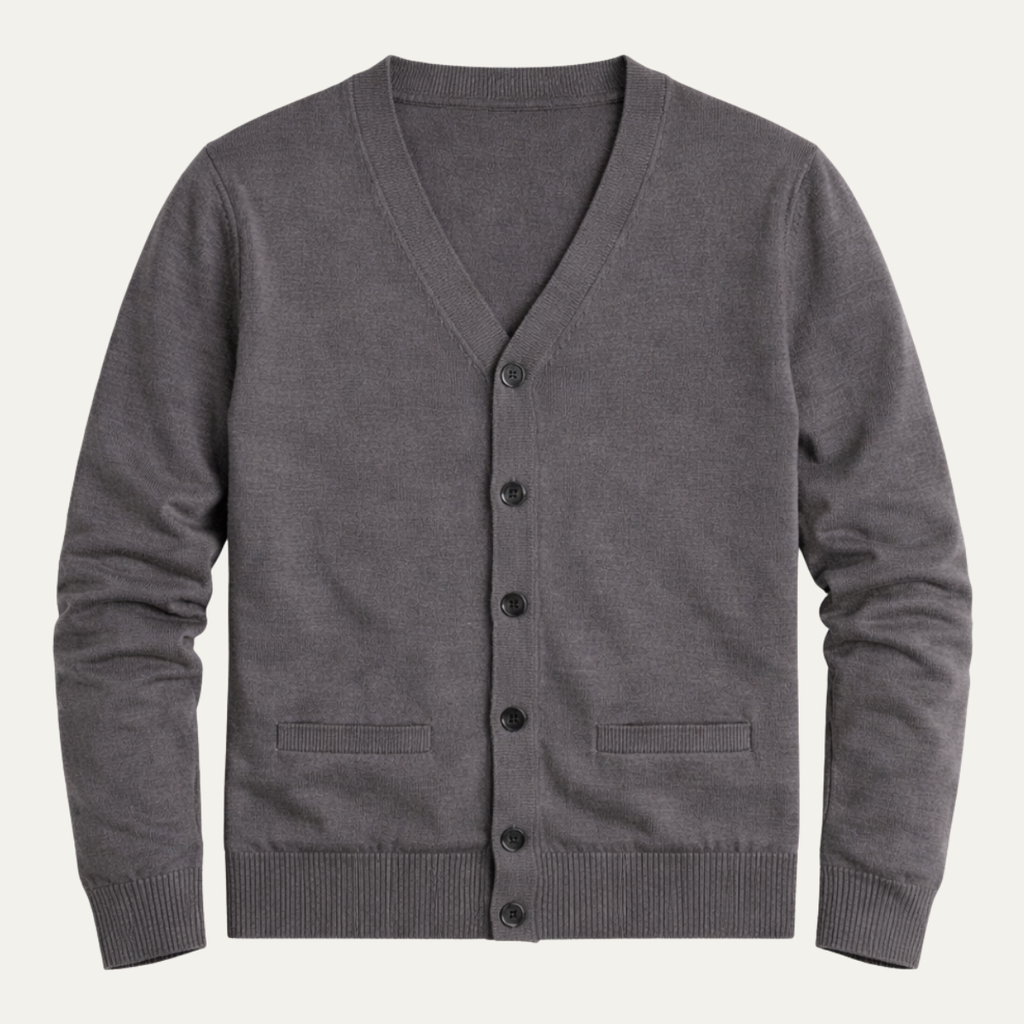 Dama Washington Axel men's v neck cardigan gray button up long sleeve - view 4
