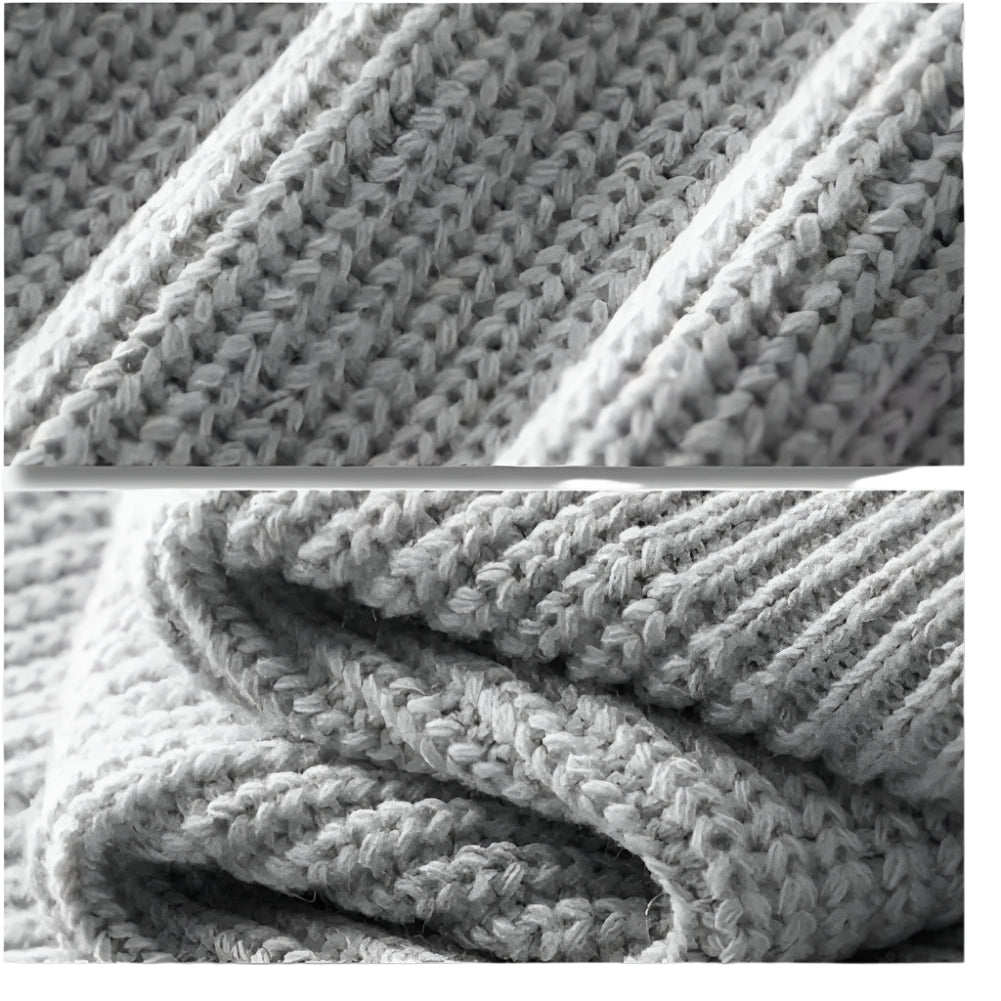 Greta | Men's Quarter Zip Sweater Beige Ribbed Knit