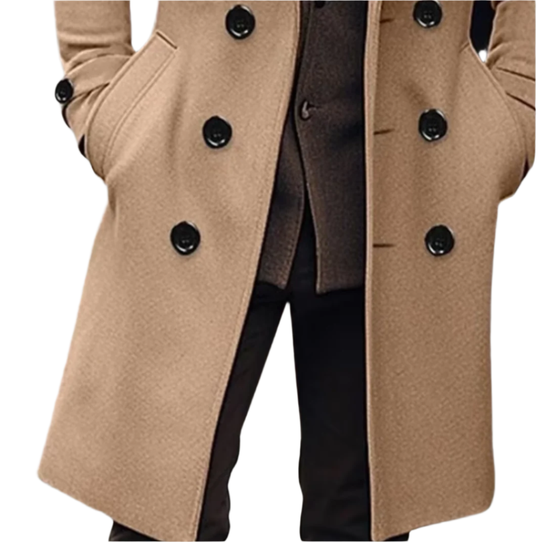 Axel | Men's Double Breasted Wool Coat Gray