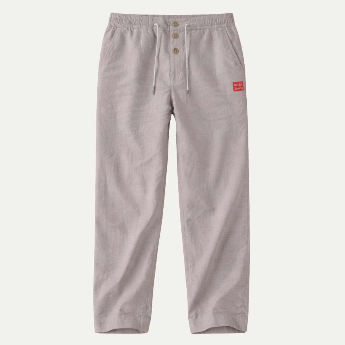 Ezra | Men's Casual Linen Pants Cream Straight Leg