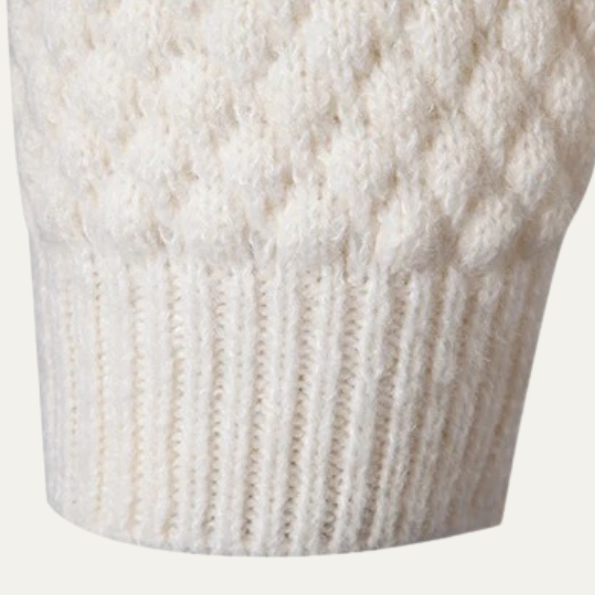 Bram | Men's Turtleneck Cable Knit Sweater Cream