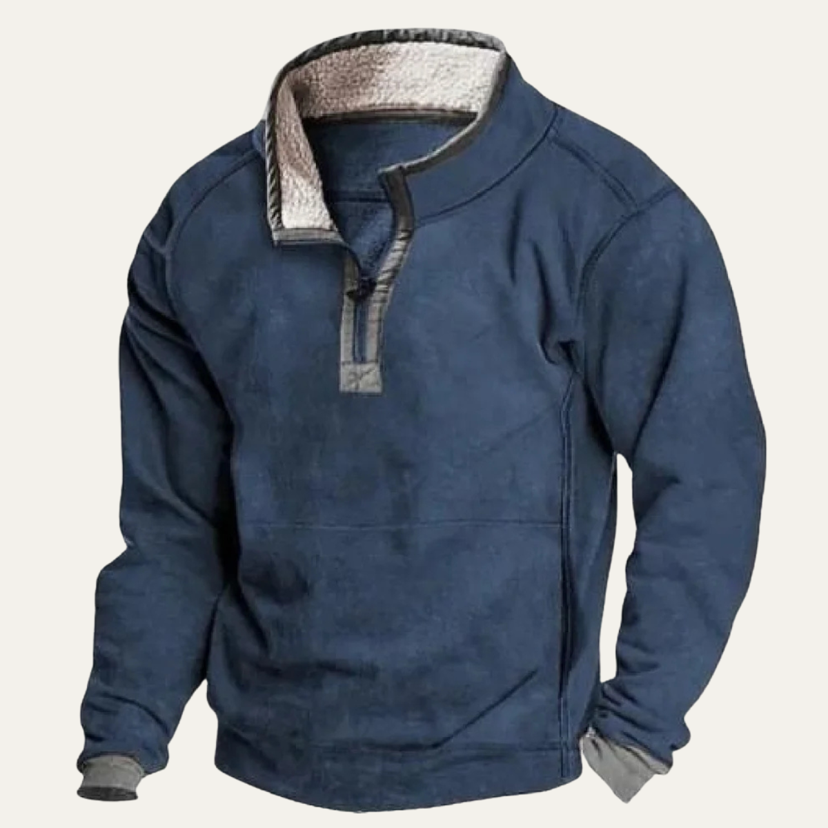 Bram | Men's Quarter Zip Sherpa Sweatshirt Tan Fleece Lined