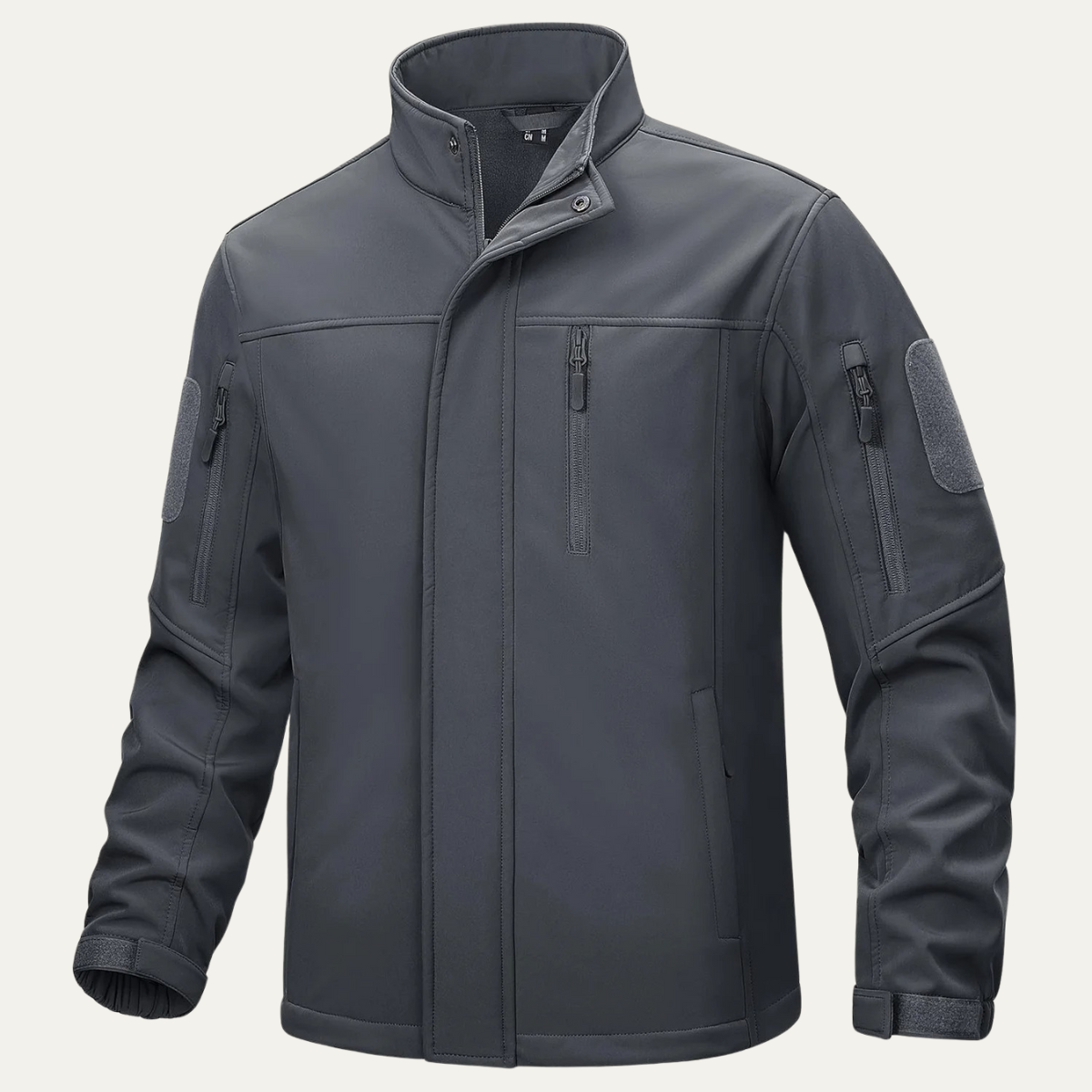 Rhys | Men's Lightweight Utility Jacket Black With Fleece Lined Collar