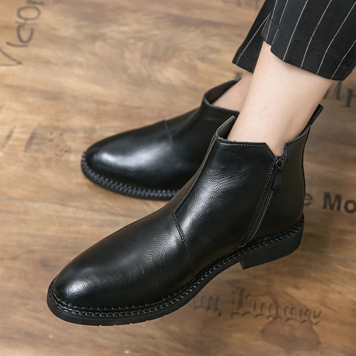 Kai | Men's Leather Chelsea Boot Black