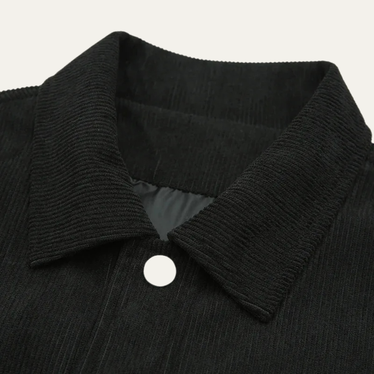 Axel | Men's Casual Corduroy Jacket Black Loose Fit Button Up