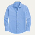 Dama Washington Axel men's dress shirt light blue long sleeve pocket - front view