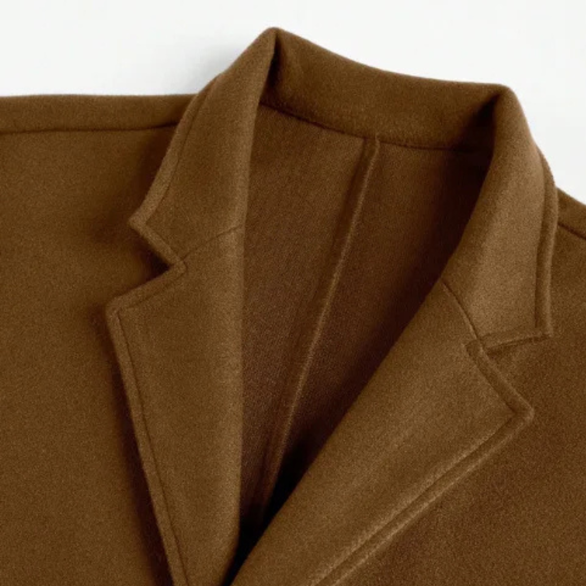 Callum | Men's Wool Overcoat Brown Classic Tailored