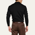 Dama Washington Bram men's smart casual pinstripe polo shirt black - view 7
