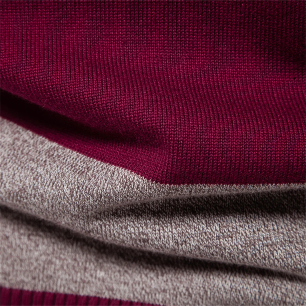 Dama Washington Beau men's striped polo sweater navy gray burgundy - view 8