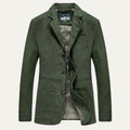 Dama Washington Sage men's casual cotton blazer olive green lined - front view