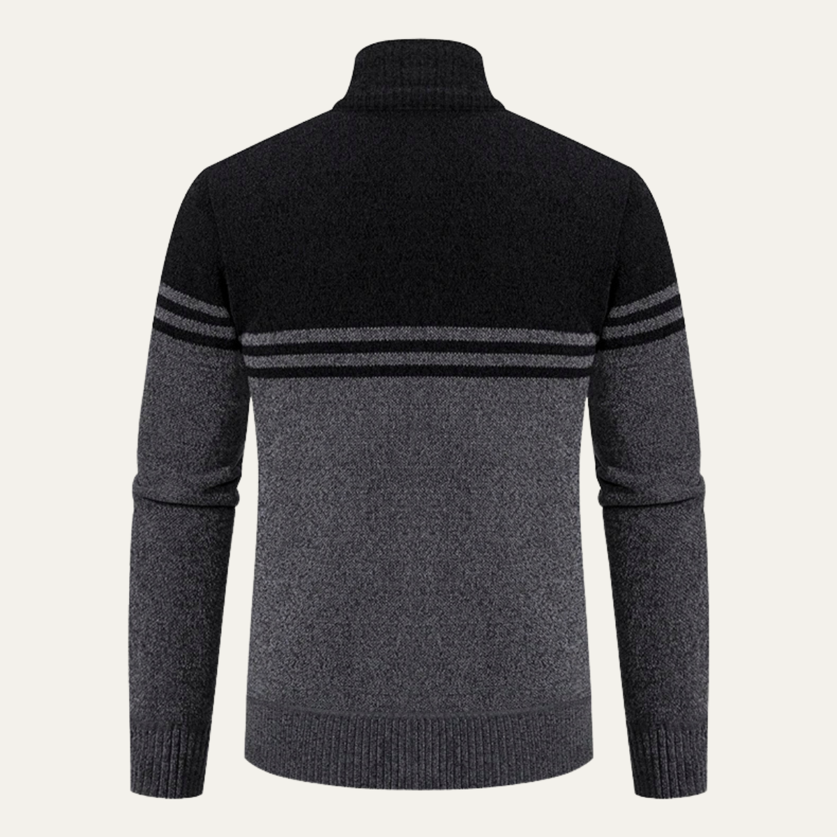 Voss | Men's Striped Zip Up Cardigan Gray Navy