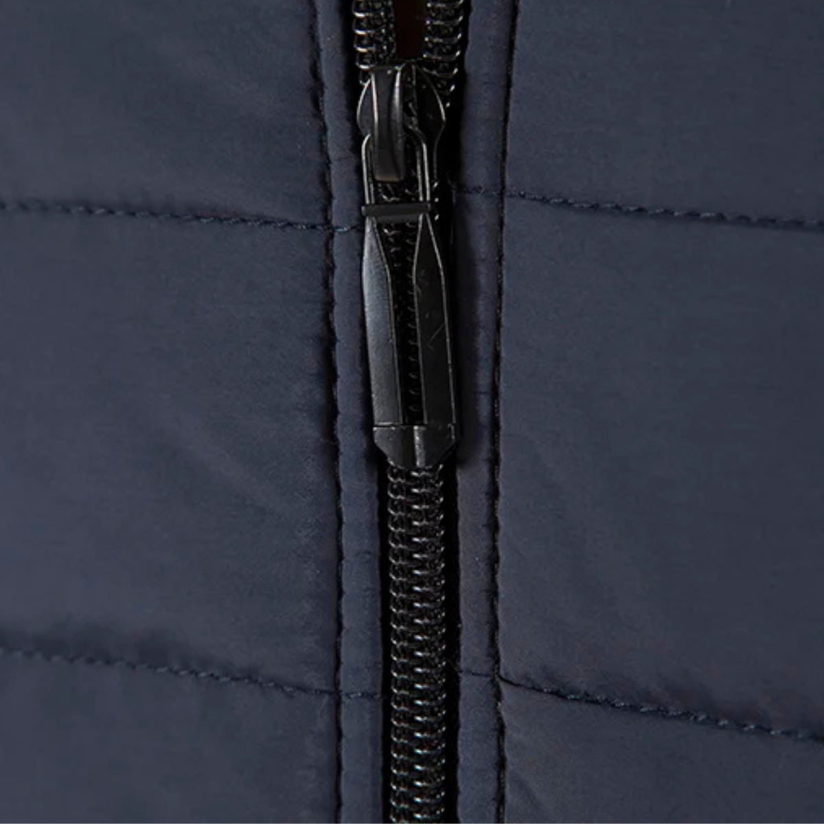 Axel | Men's Quilted Puffer Jacket Navy Knit Sleeves