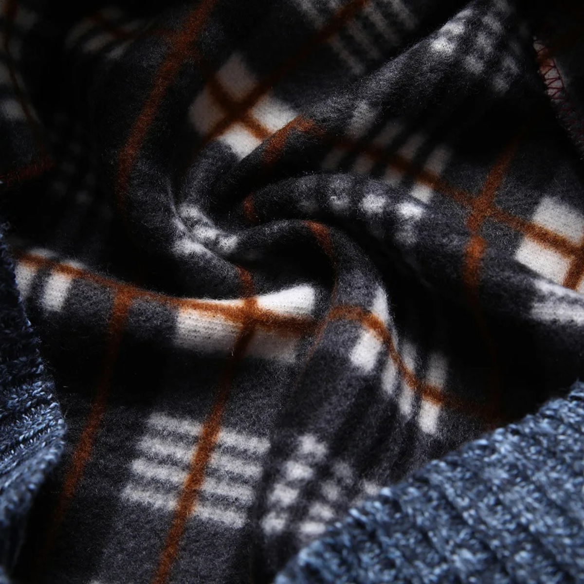 Callum | Men's Gray Cardigan Sweater Button Up Plaid Lined