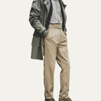 Dama Washington Voss men's pleated tapered chinos beige with belt - view 5