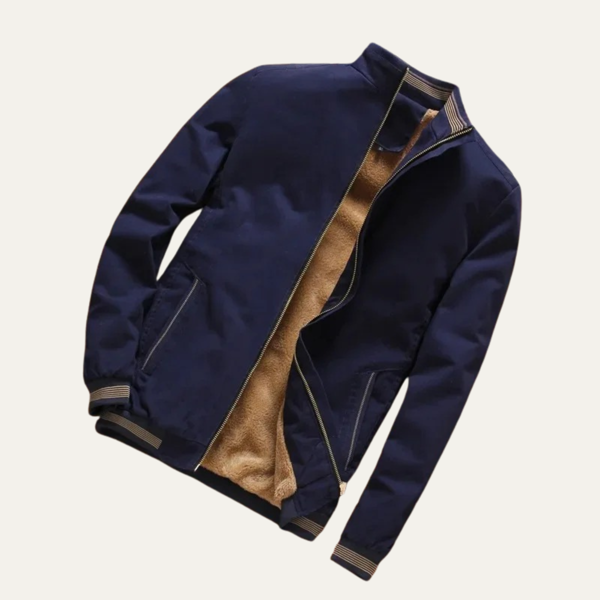Hugo | Men's Sherpa Fleece Lined Bomber Jacket Cream