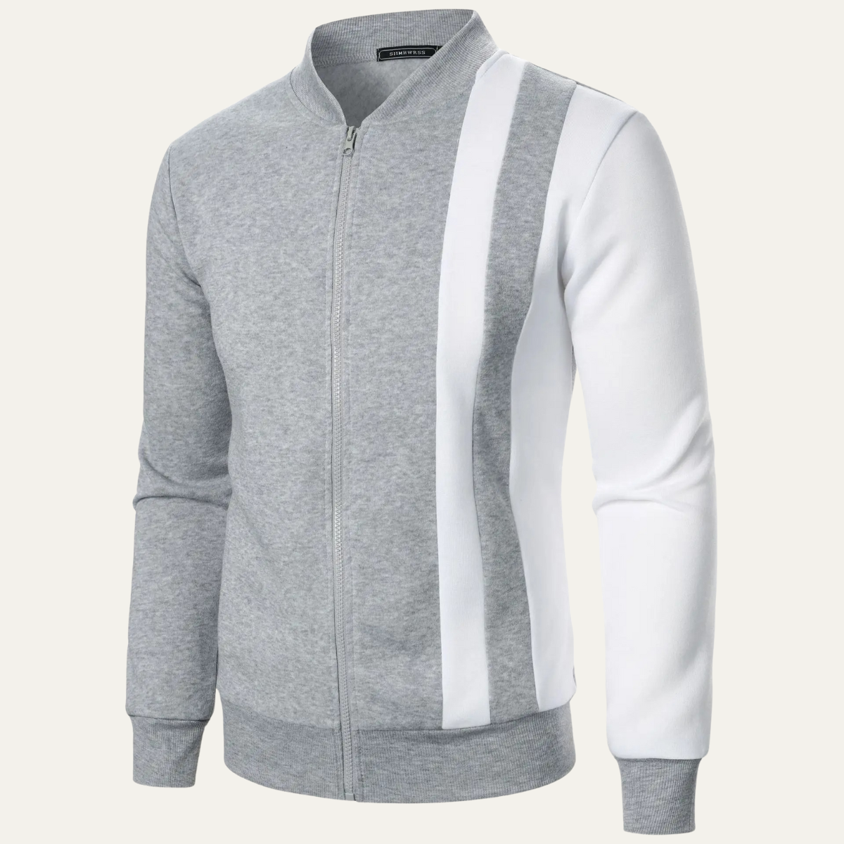 Axel | Men's Colorblock Zip Up Hoodie Black White