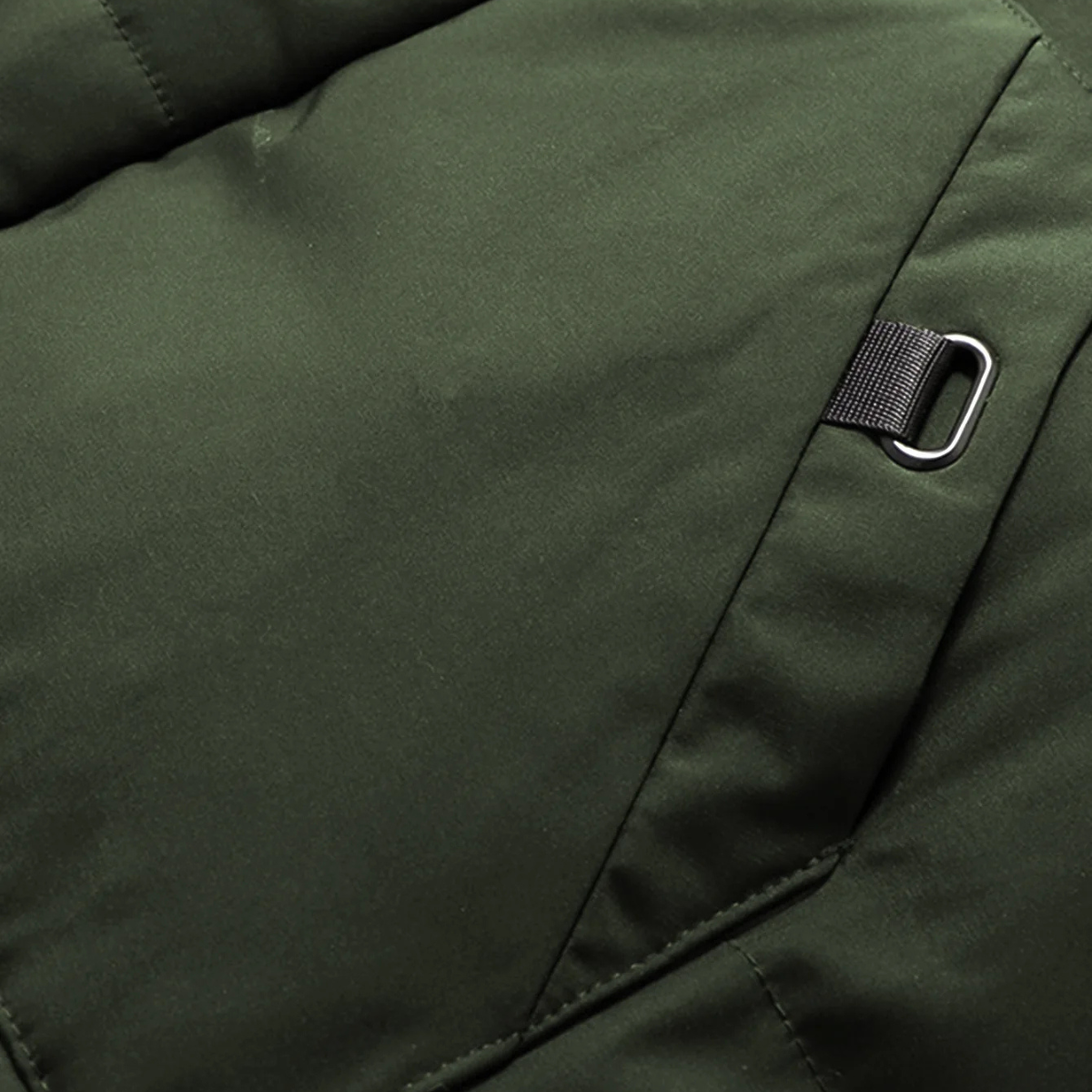 Axel | Men's Puffer Coat Olive Long Hooded Winter