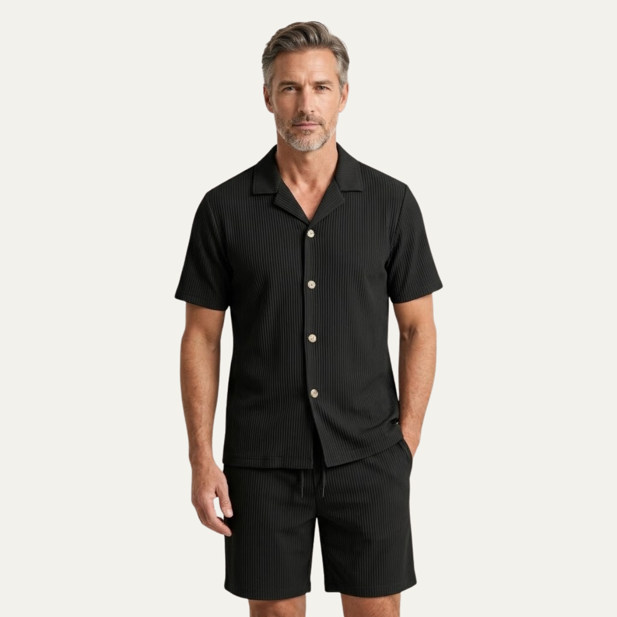 Rowan | Men's Ribbed Button Up Shirt Pink