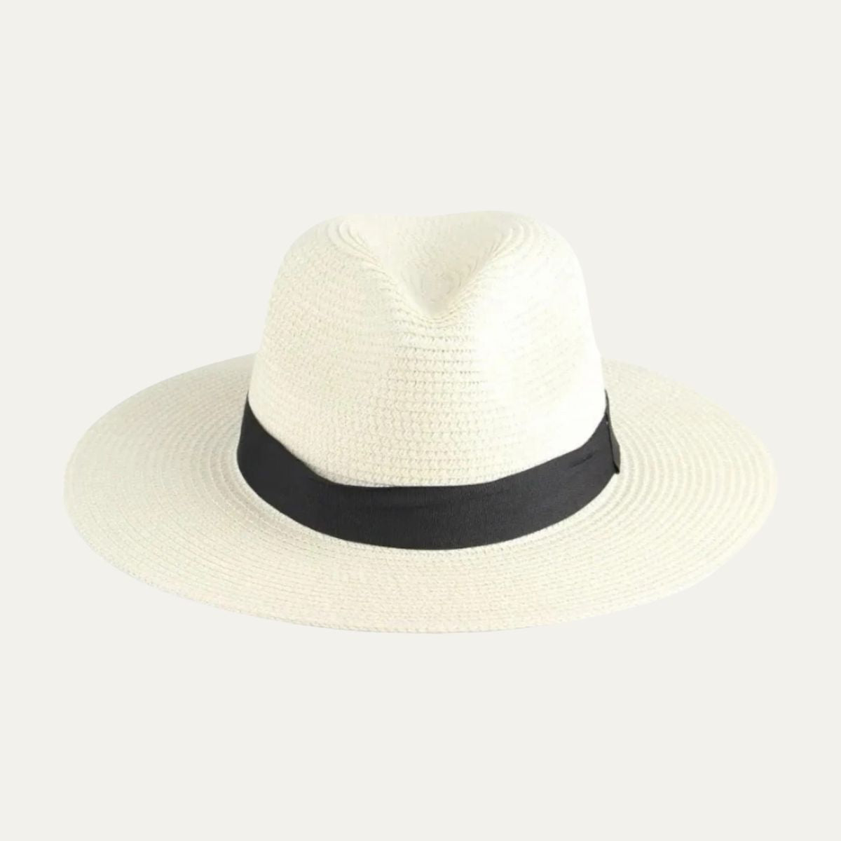Paloma | Men's Straw Panama Hat Cream Black Band