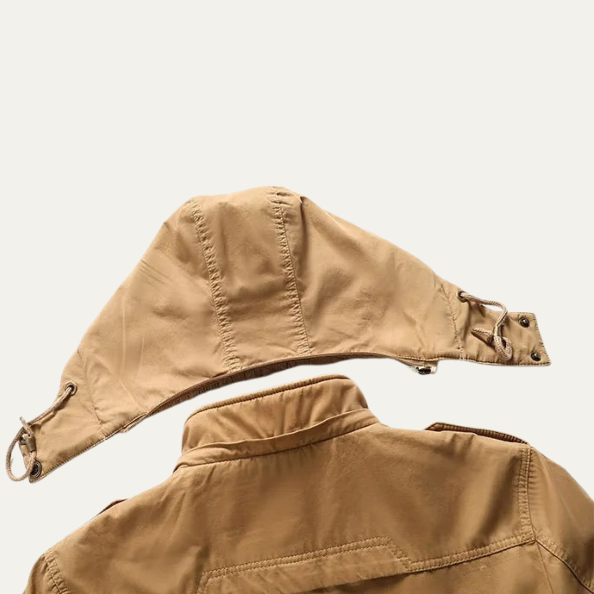Cole | Men's Puffer Jacket Khaki Hooded Fleece Lined