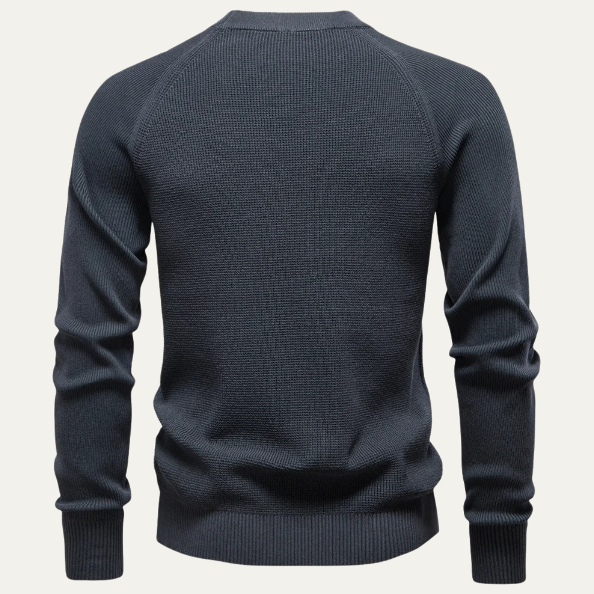 Bram | Men's Crew Neck Sweater Charcoal Gray Ribbed Knit
