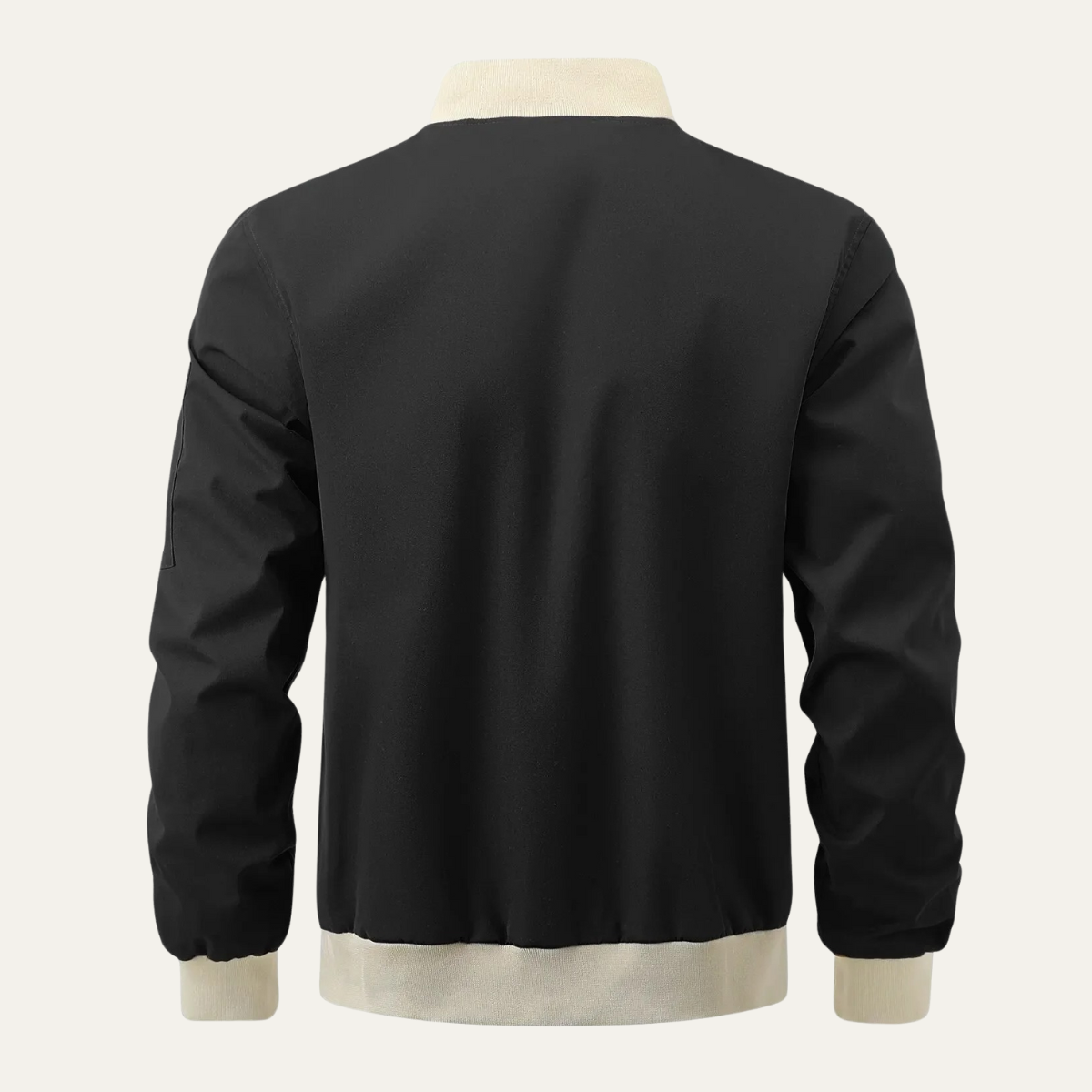 Wyatt | Men's Casual Bomber Jacket Tan Ribbed Cuffs