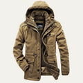 Dama Washington Jaxx men's utility field jacket khaki hooded insulated - front view