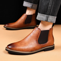 Dama Washington Bram men's casual leather chelsea boot brown - front view