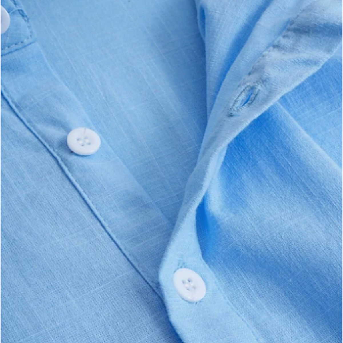 Bram | Men's Linen Button Up Shirt Light Blue Long Sleeve