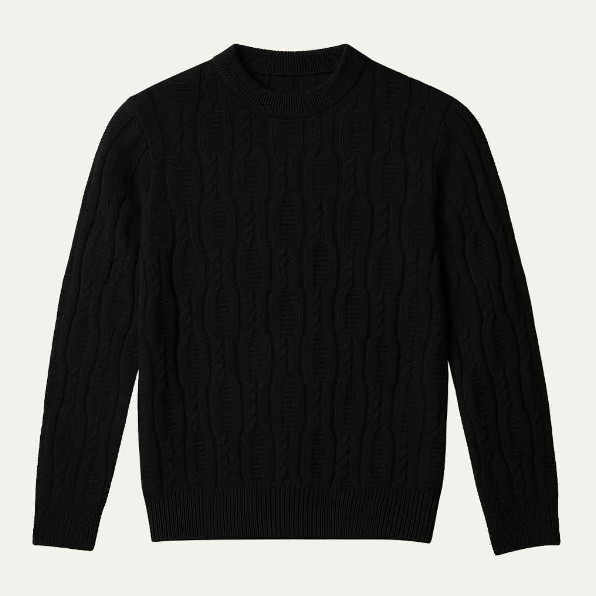 Marco | Men's Cable Knit Sweater Rust Crew Neck