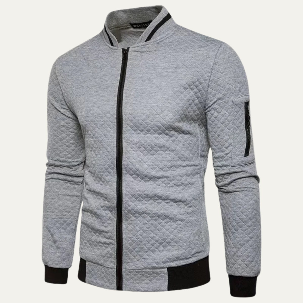 Blake | Men's Quilted Bomber Jacket Black Zip Up
