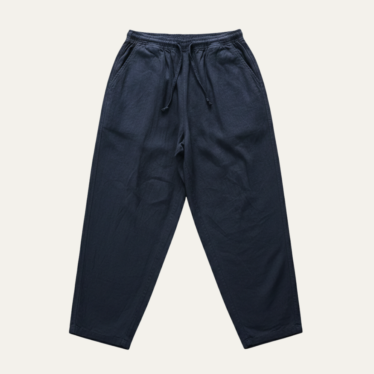 Axel | Men's Casual Loose Fit Linen Drawstring Pants White