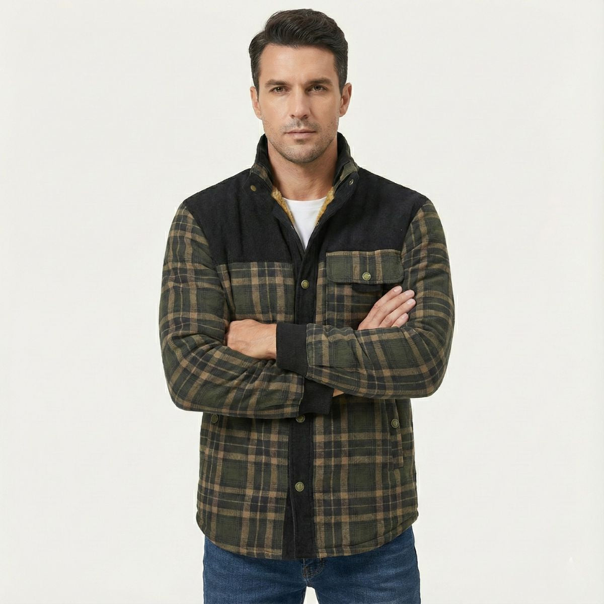 Rhys | Men's Plaid Check Jacket Burgundy Wool Blend