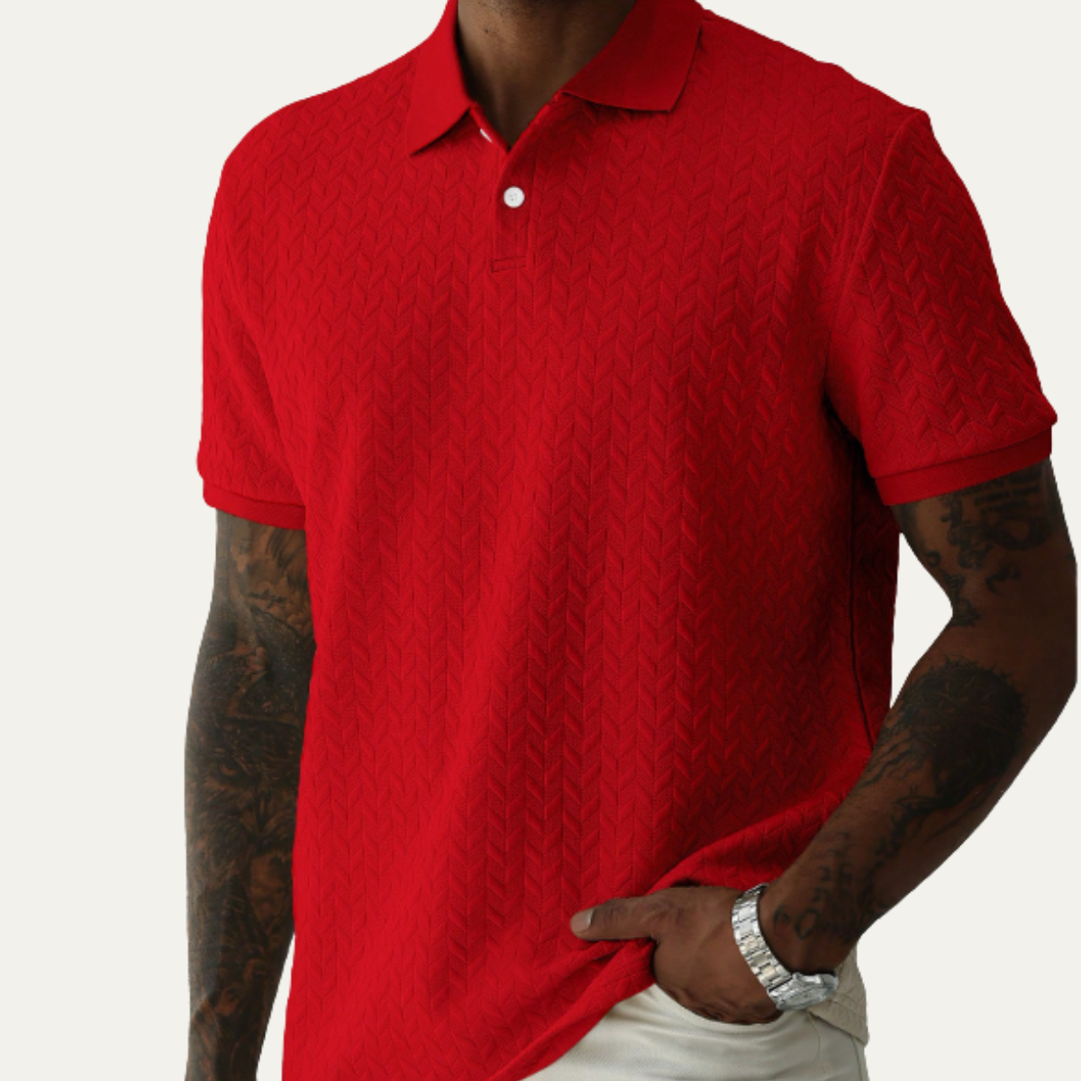 Beau | Men's Henley Shirt White Short Sleeve