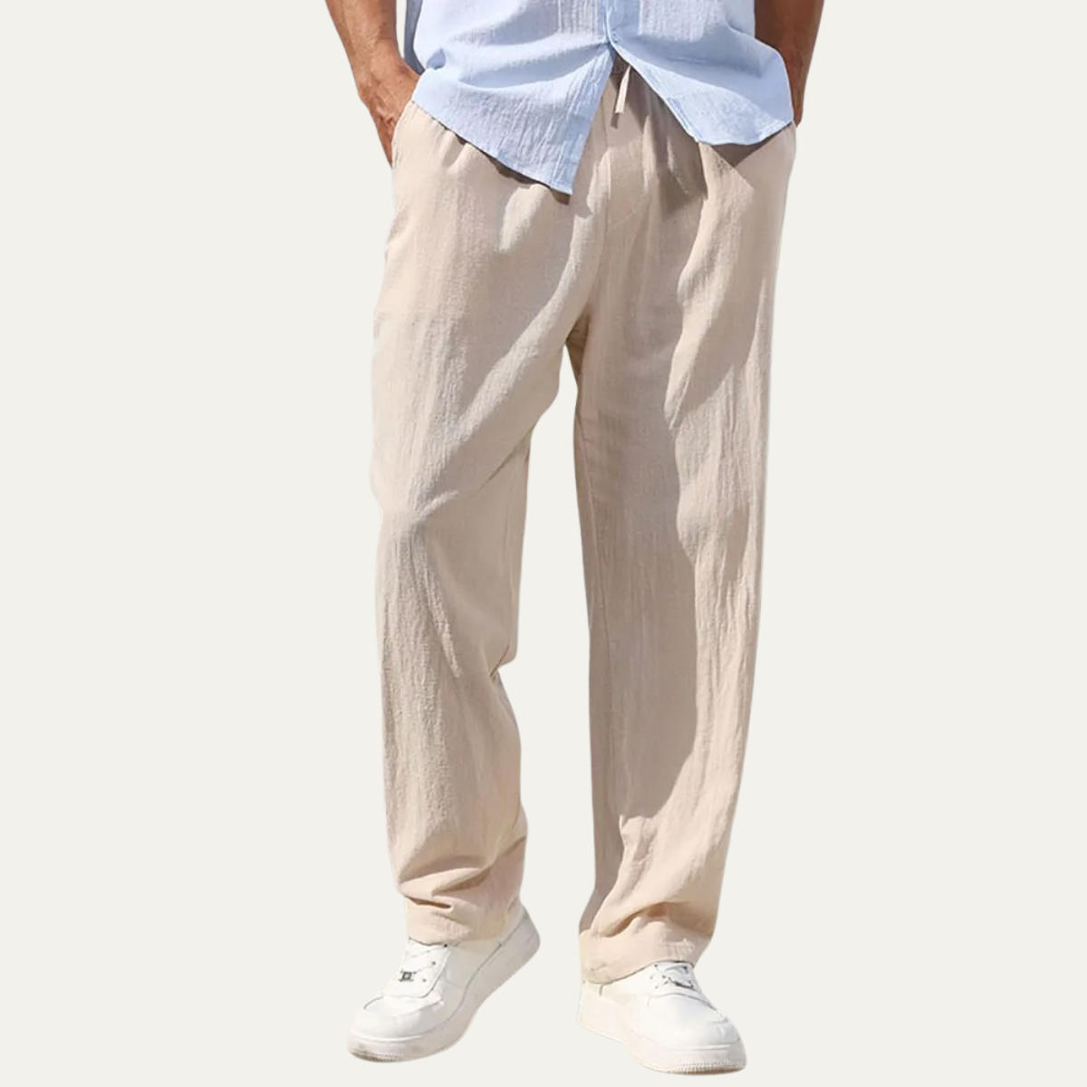 Axel | Men's Linen Pants Dark Gray Straight Leg