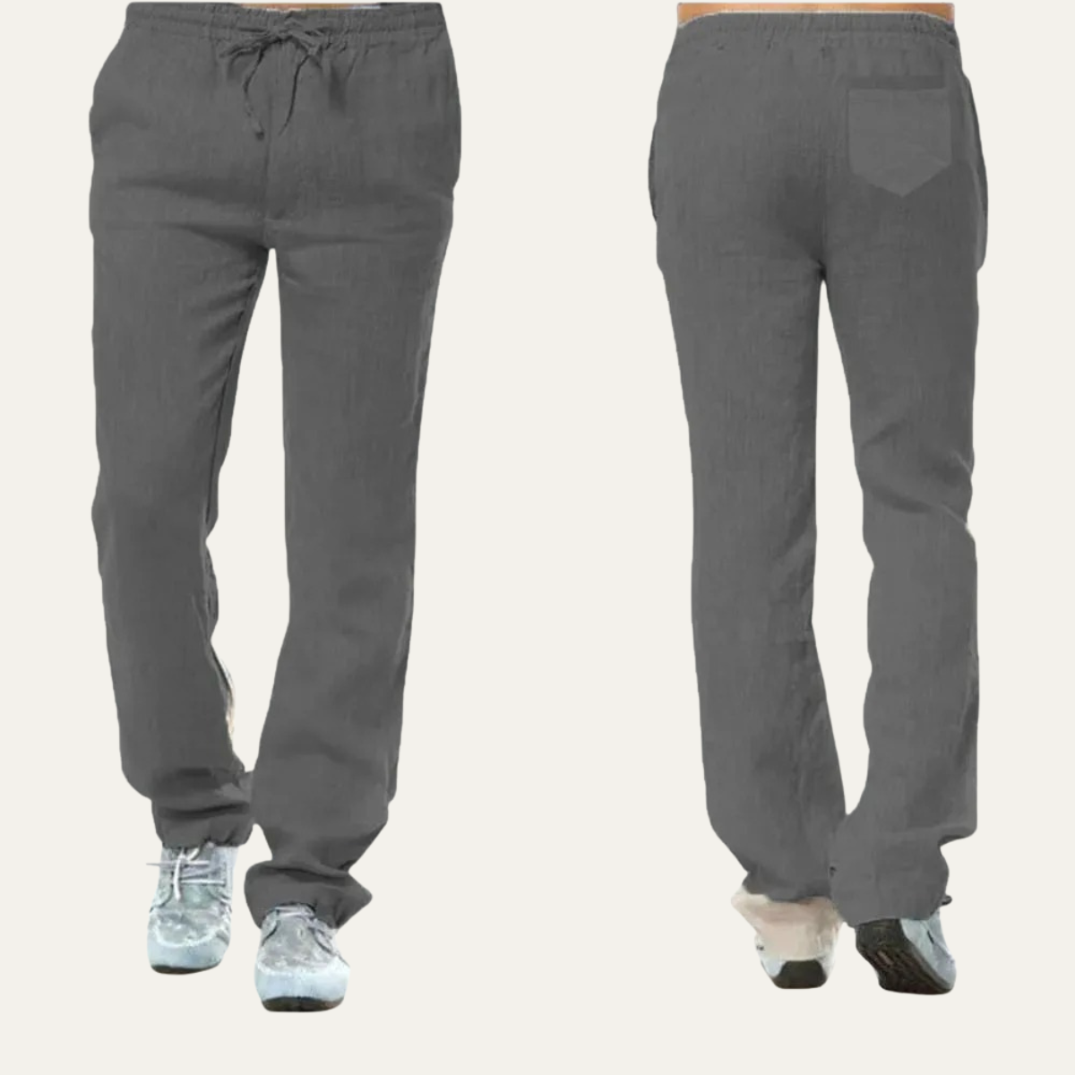 Callum | Men's Relaxed Linen Pants Black Drawstring