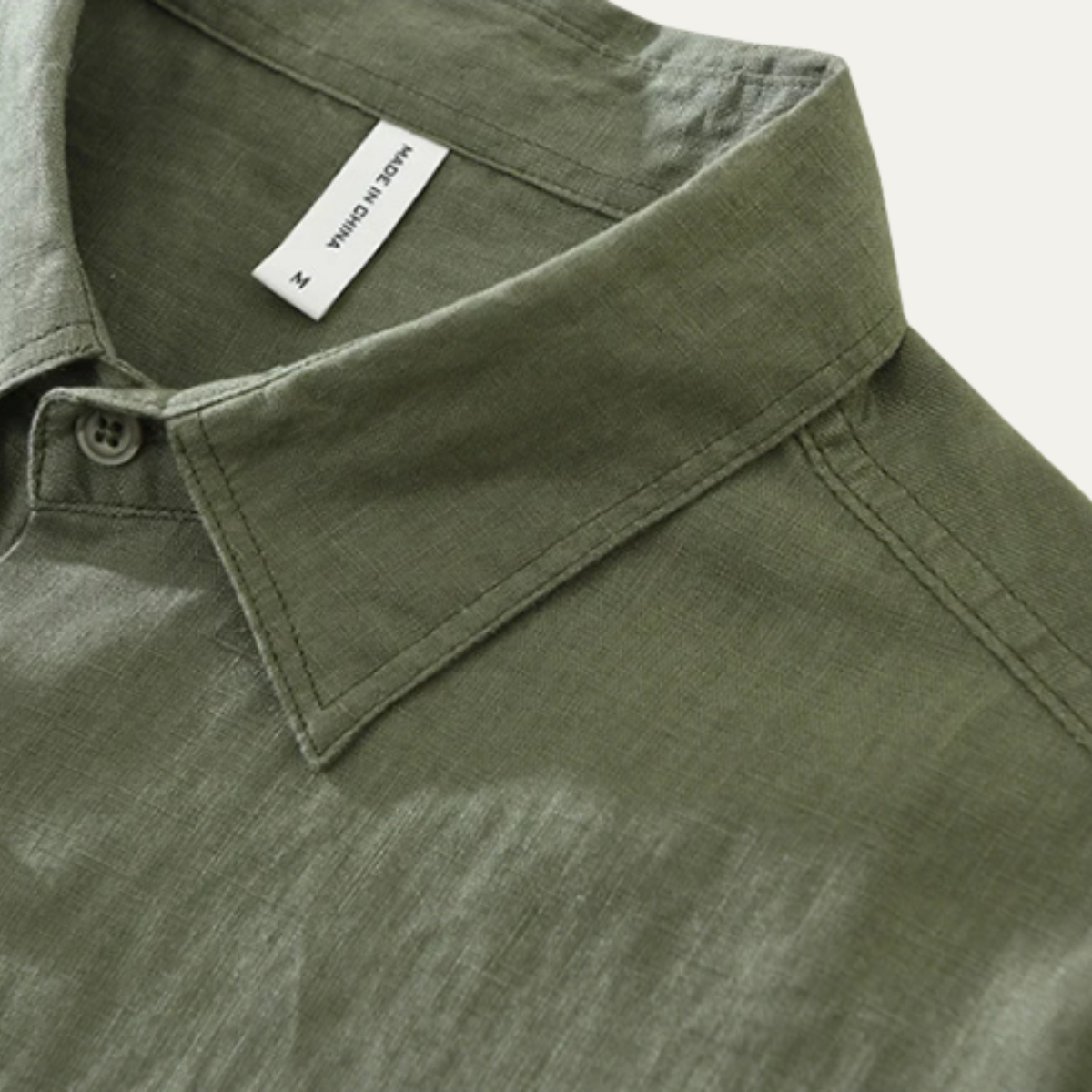 Ezra | Men's Linen Shirt Olive Green Casual Button Up