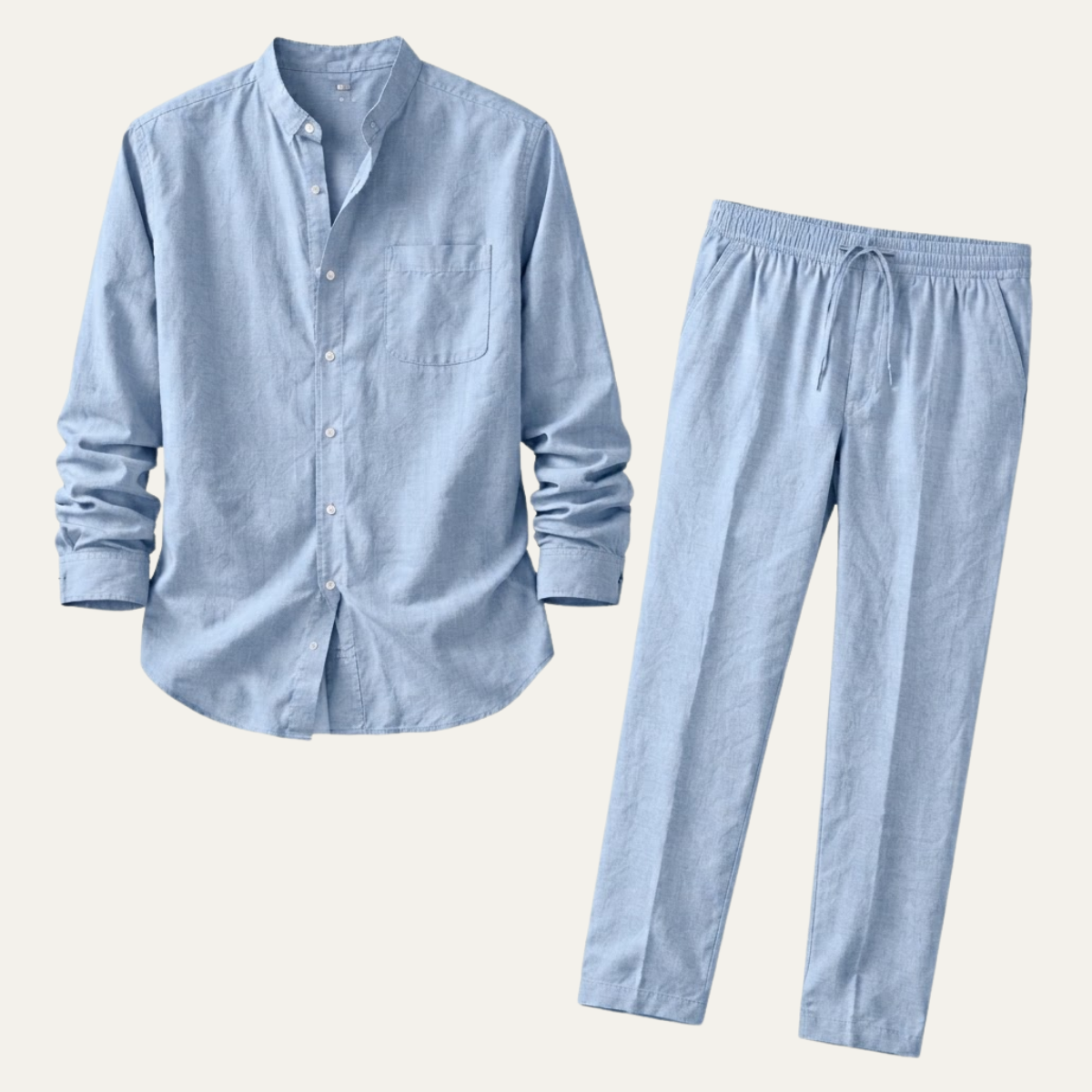 Rhys | Men's Relaxed Linen Lounge Set Gray