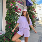 Dama Washington Isla women's lounge set lavender short sleeve shorts - view 7