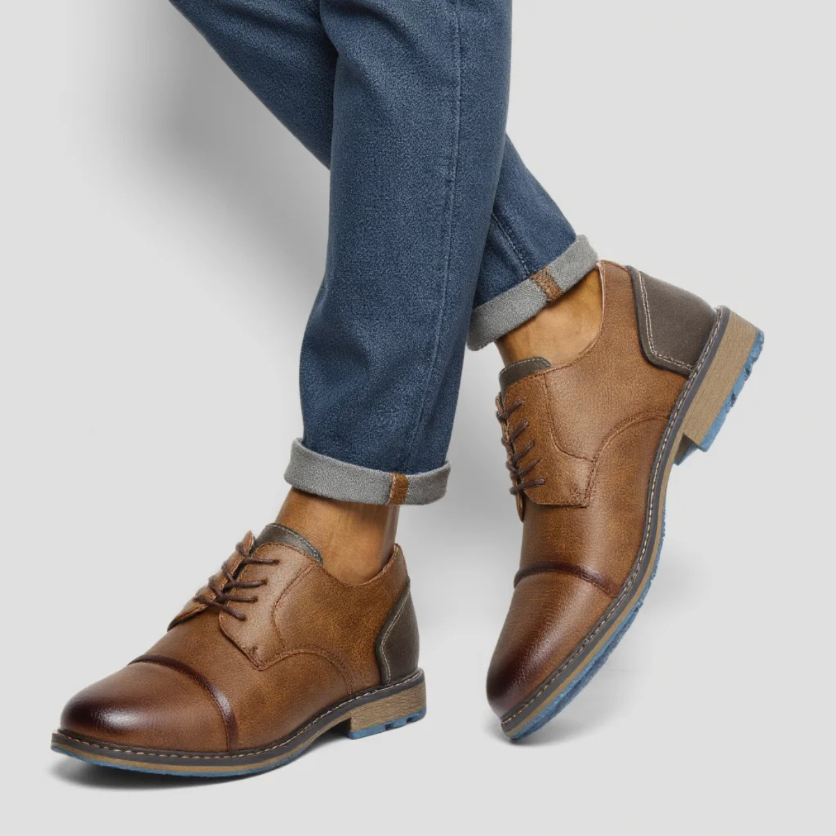 Bram | Men's Leather Oxford Shoes Brown Lace Up