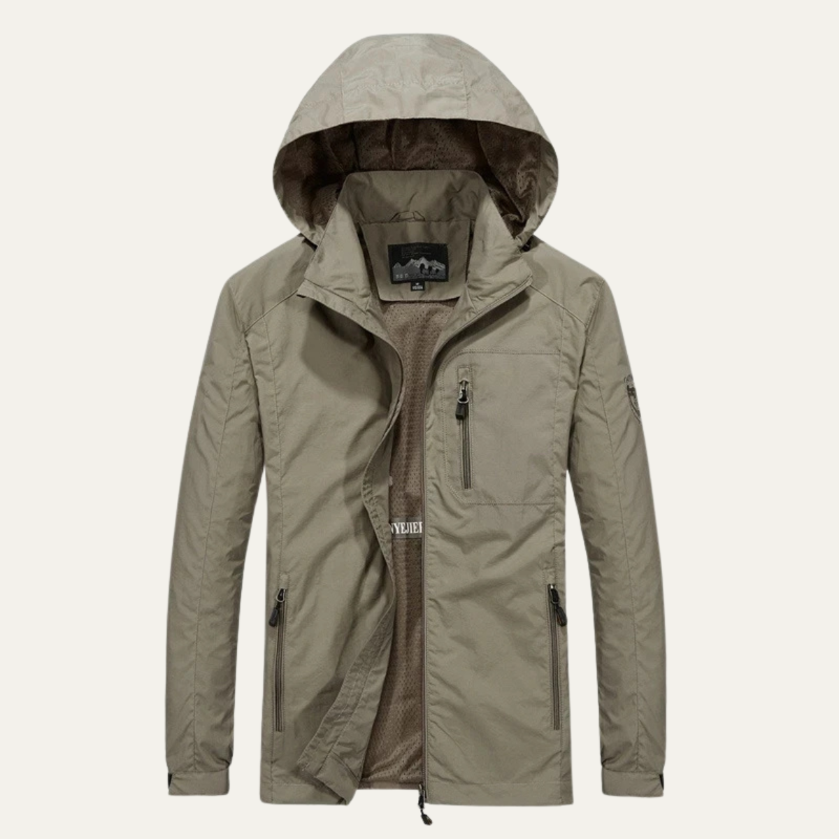 Ada | Men's Waterproof Rain Jacket Hooded Gray Windbreaker
