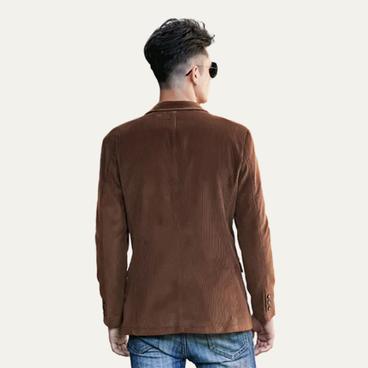 Ezra | Men's Casual Corduroy Blazer Brown Single Breasted