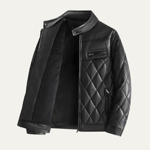 Dama Washington Axel men's quilted leather jacket white - view 2