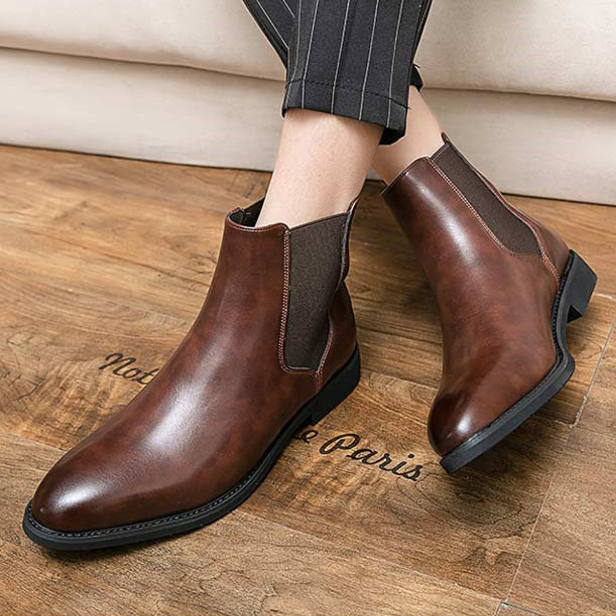 Beau | Men's Chelsea Boots Brown Leather Smart Casual